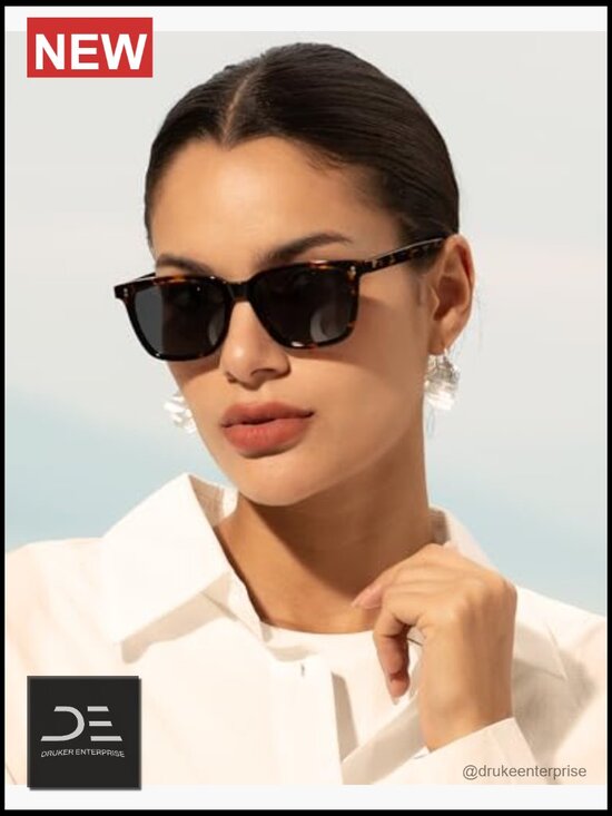 Polarized Sunglasses for Women Acetate UV400 Anti Glare Square Retro main image 6